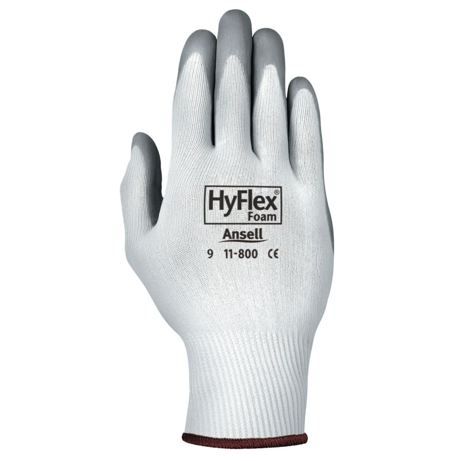 hyflex handschuhe 11-801 HyFlex 11-800 Nitrile Foam Palm Coated Gloves, Size 9, Gray/White