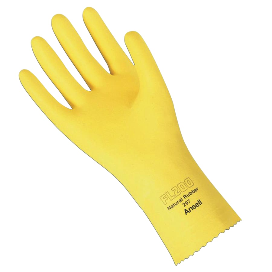 VERSATOUCH 87-297/FL200NAT LAT - FL 200 Gloves, Natural Latex, Lemon Yellow