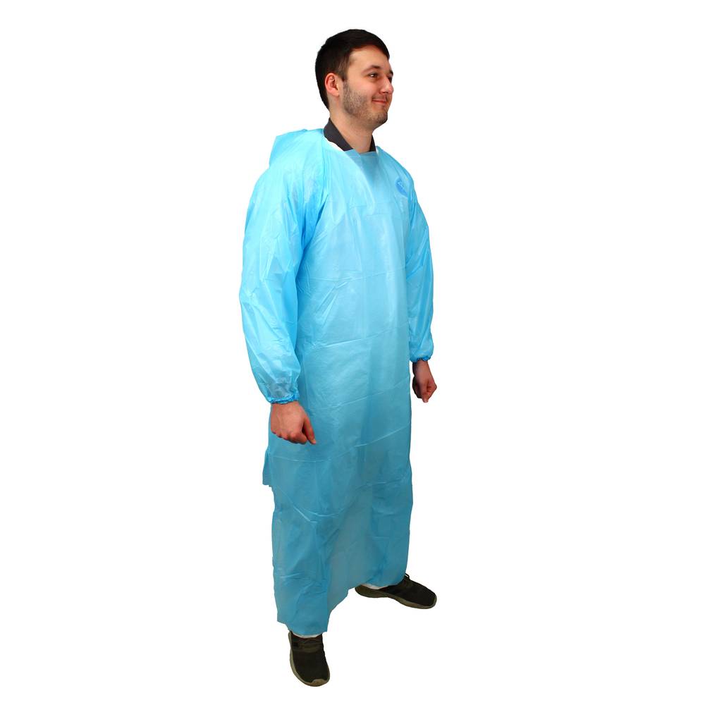 1.7MIL CPE BLUE GOWNS (100 Count)