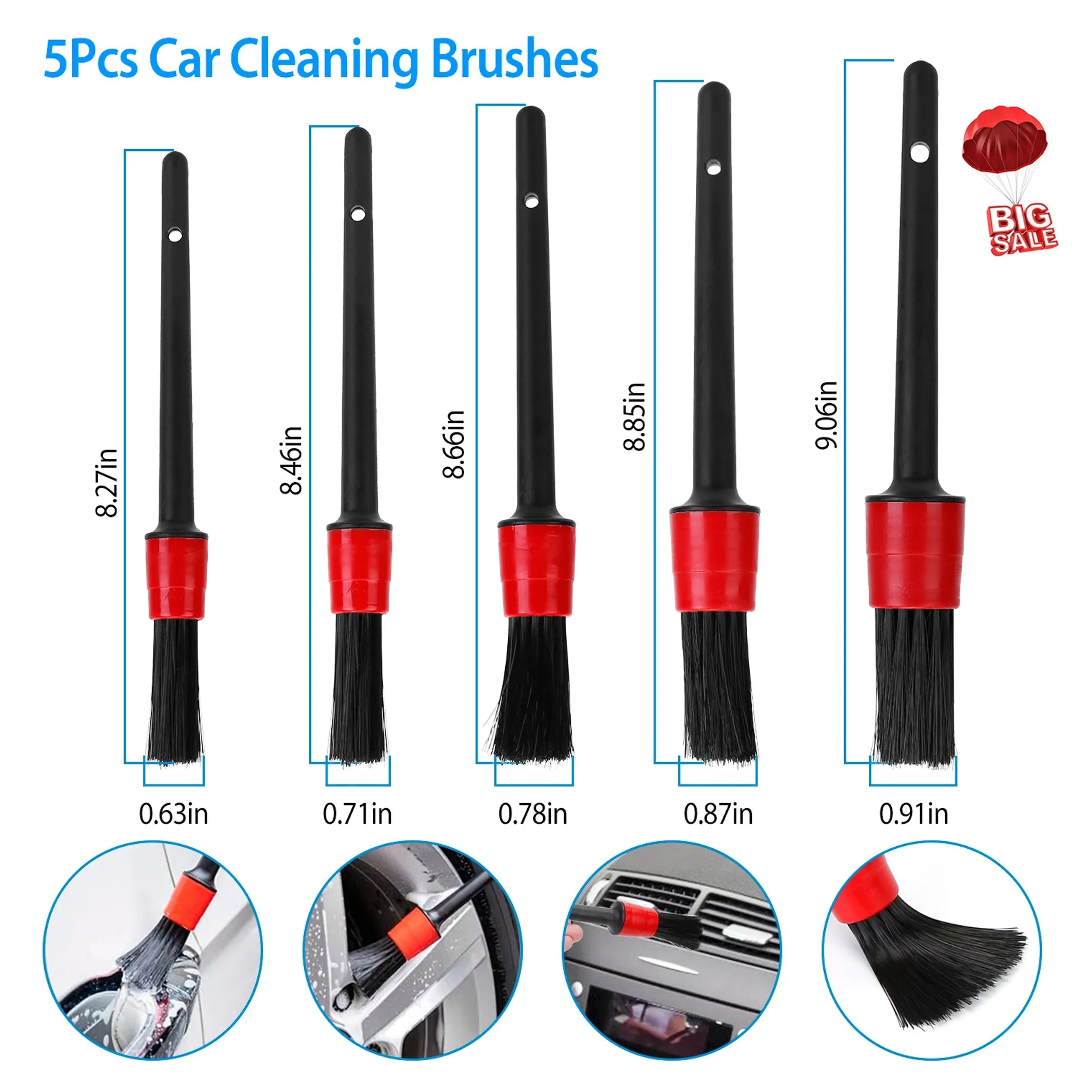 5Pcs Car Detailing Brush Set