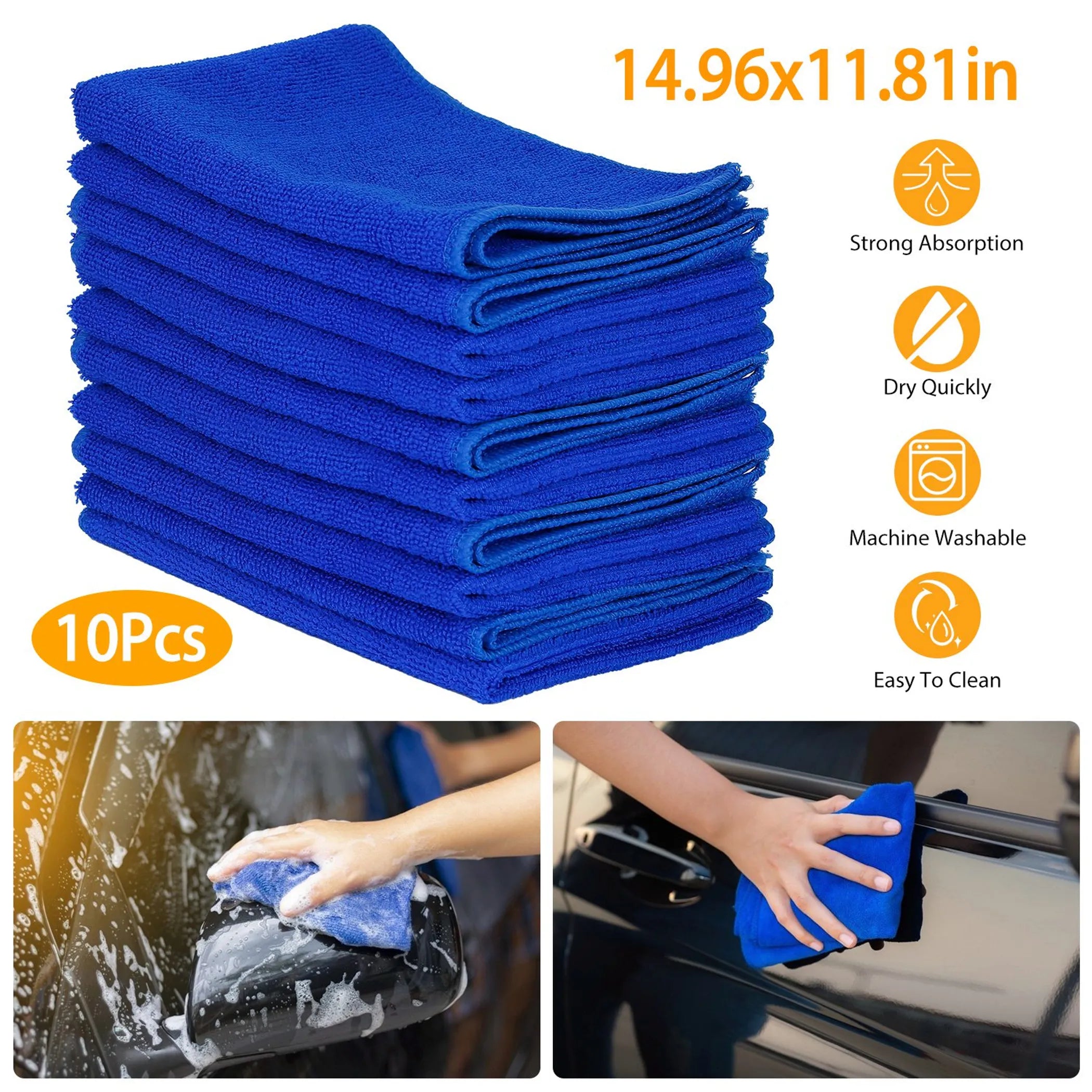 10Pcs Car Cleaning Cloths Highly Absorbent