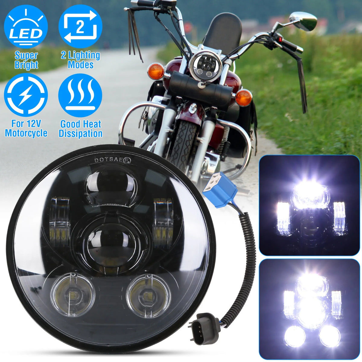 5.75In LED Headlight Motorcycle Projector