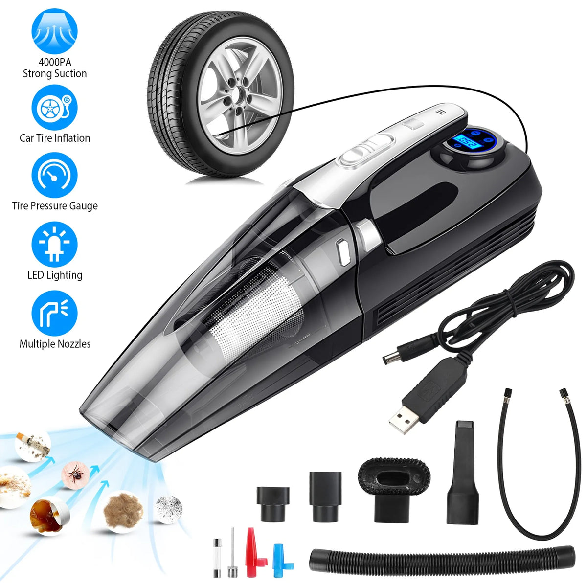 4 in 1 Car Handheld Vacuum