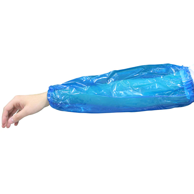 Blue Vinyl Alternative Sleeve, Elastic Ends - 18" (150 Count)