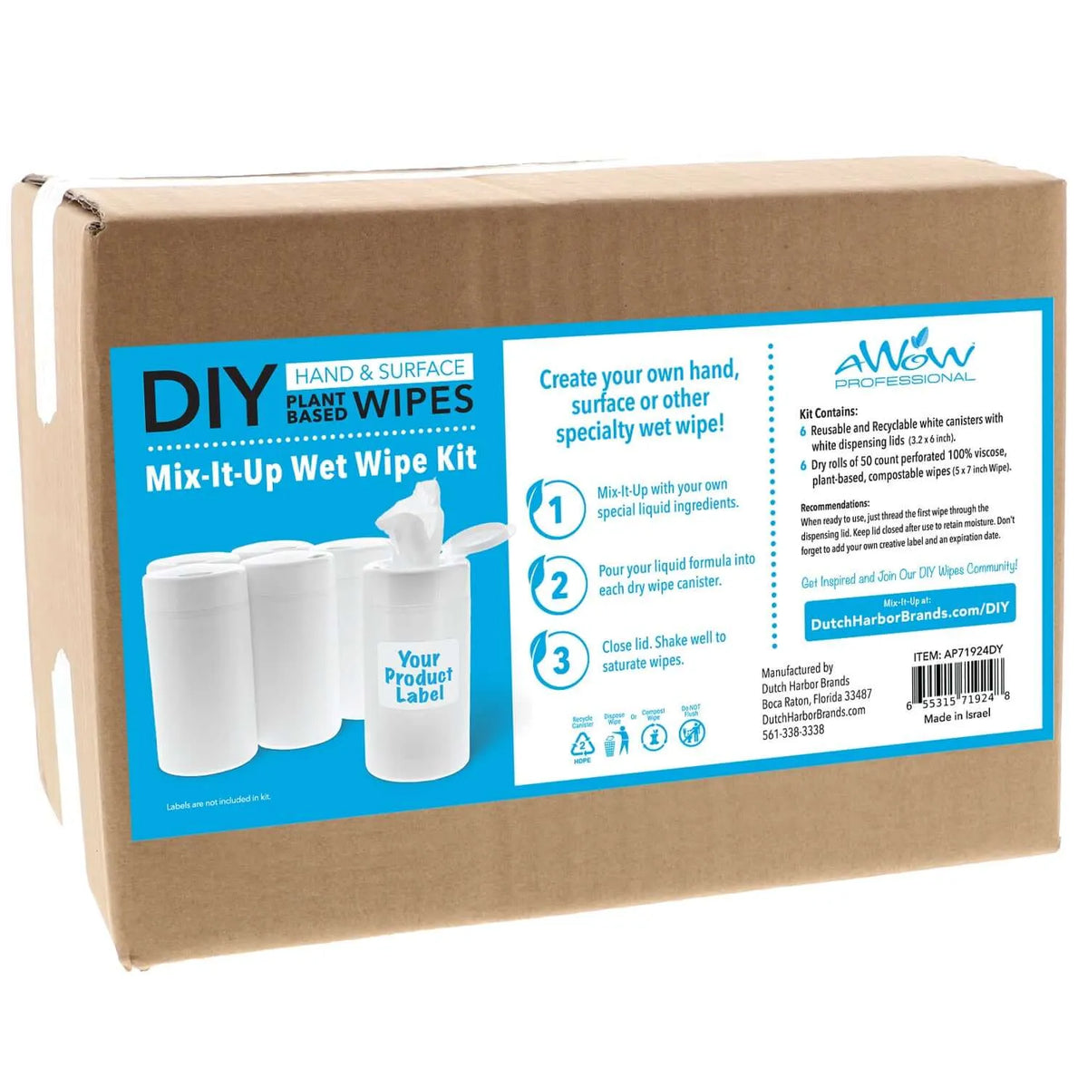 DIY 100% Plant-Based Dry Wipes Kit – Create Your Own Eco-Friendly Cleaning Wipes in Canisters