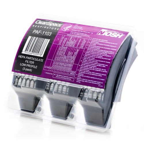 CleanSpace HEPA Particulate Filter Low Profile (Pk 3)