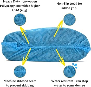 Polypropylene Shoecover, Non Skid, Machine Made (300 Count)