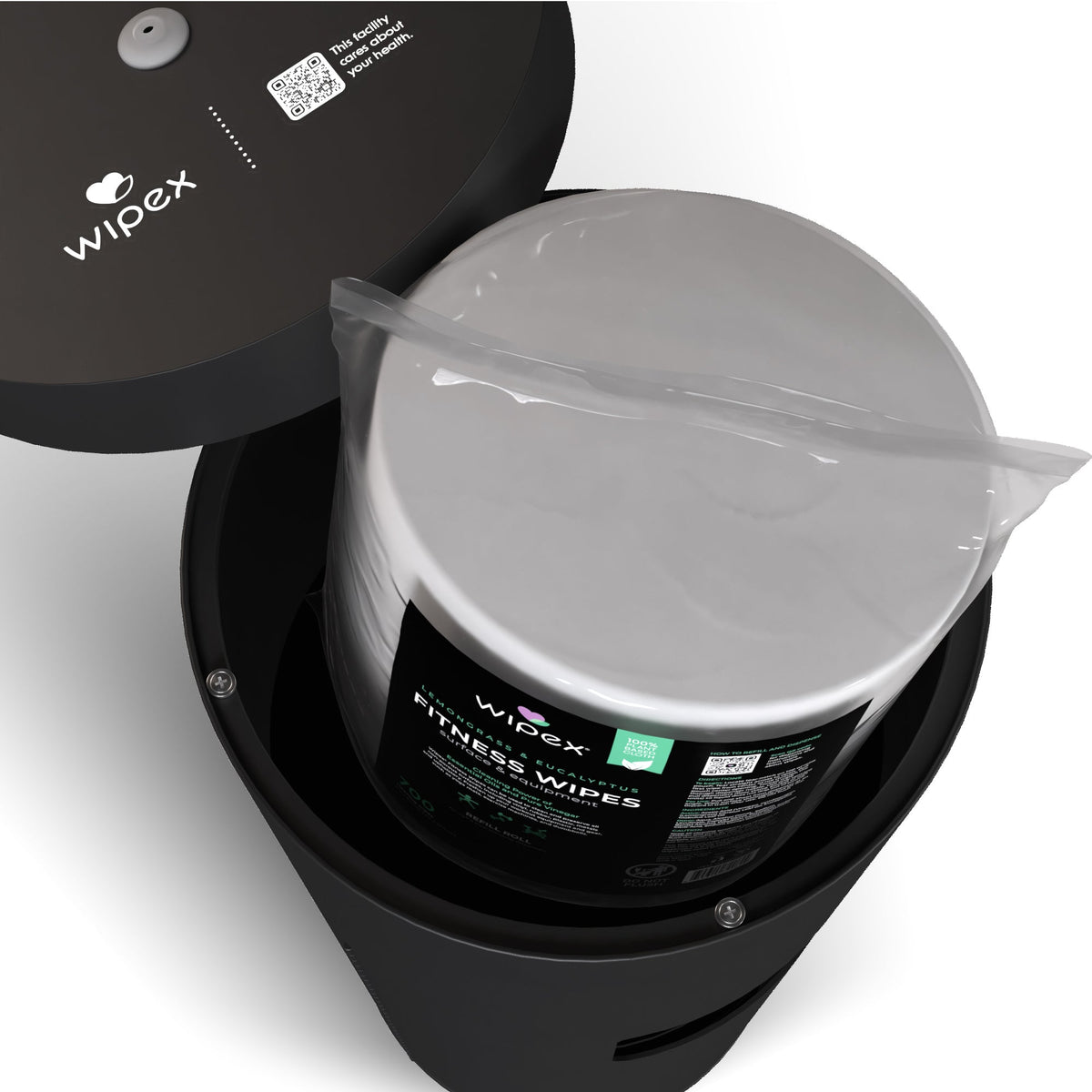Wipex Premium Matte Floor Dispenser for Bulk Gym Wipes | Stainless Steel | Free Standing Model