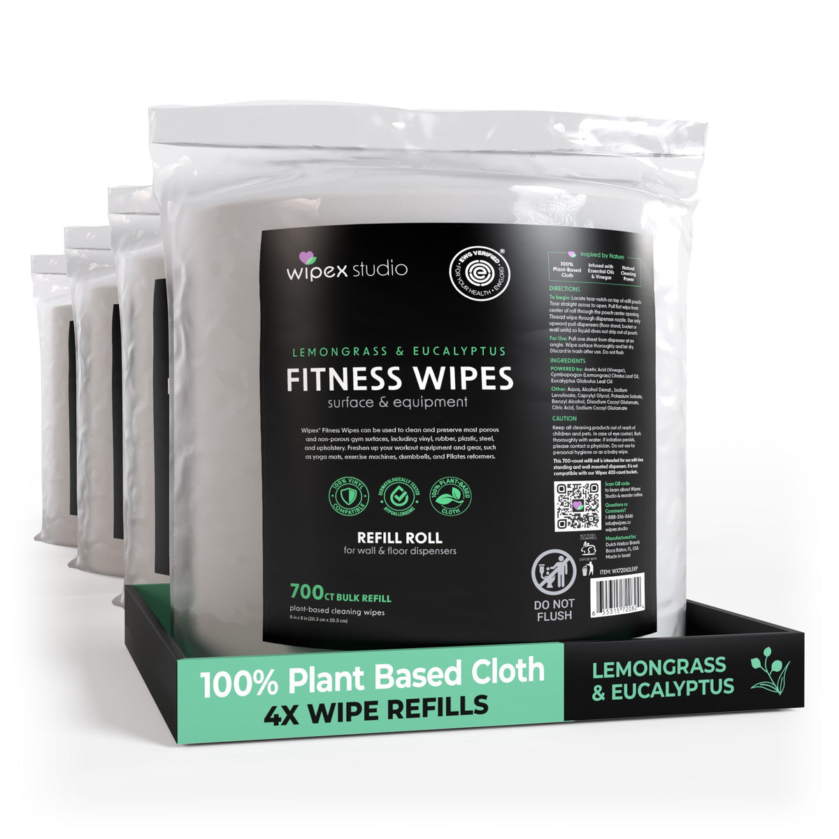 Wipex 700 Plant-Based Gym Wipes Bulk Refill Roll | Natural Fitness Equipment Wipes