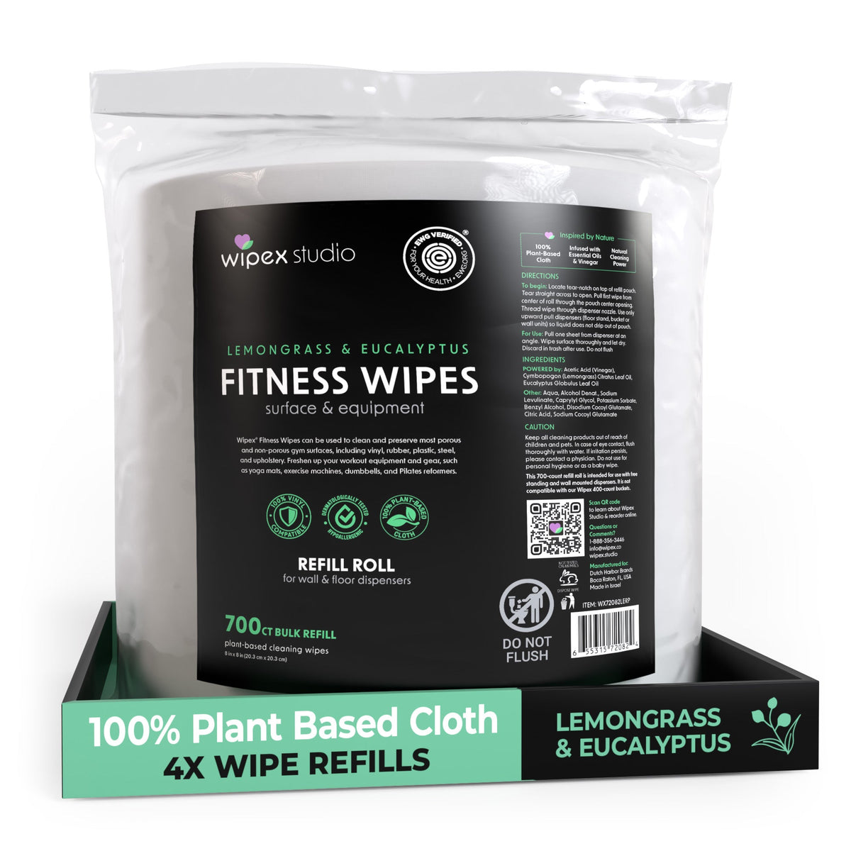 Wipex 700 Plant-Based Gym Wipes Bulk Refill Roll | Natural Fitness Equipment Wipes