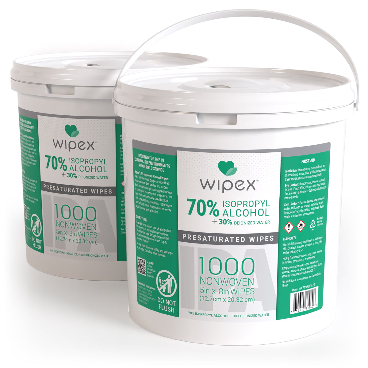Wipex Bulk Isopropyl Alcohol Wipes – 70% & 96% | 1000ct Bucket
