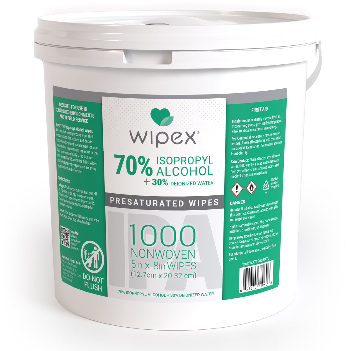 Wipex Bulk Isopropyl Alcohol Wipes – 70% & 96% | 1000ct Bucket
