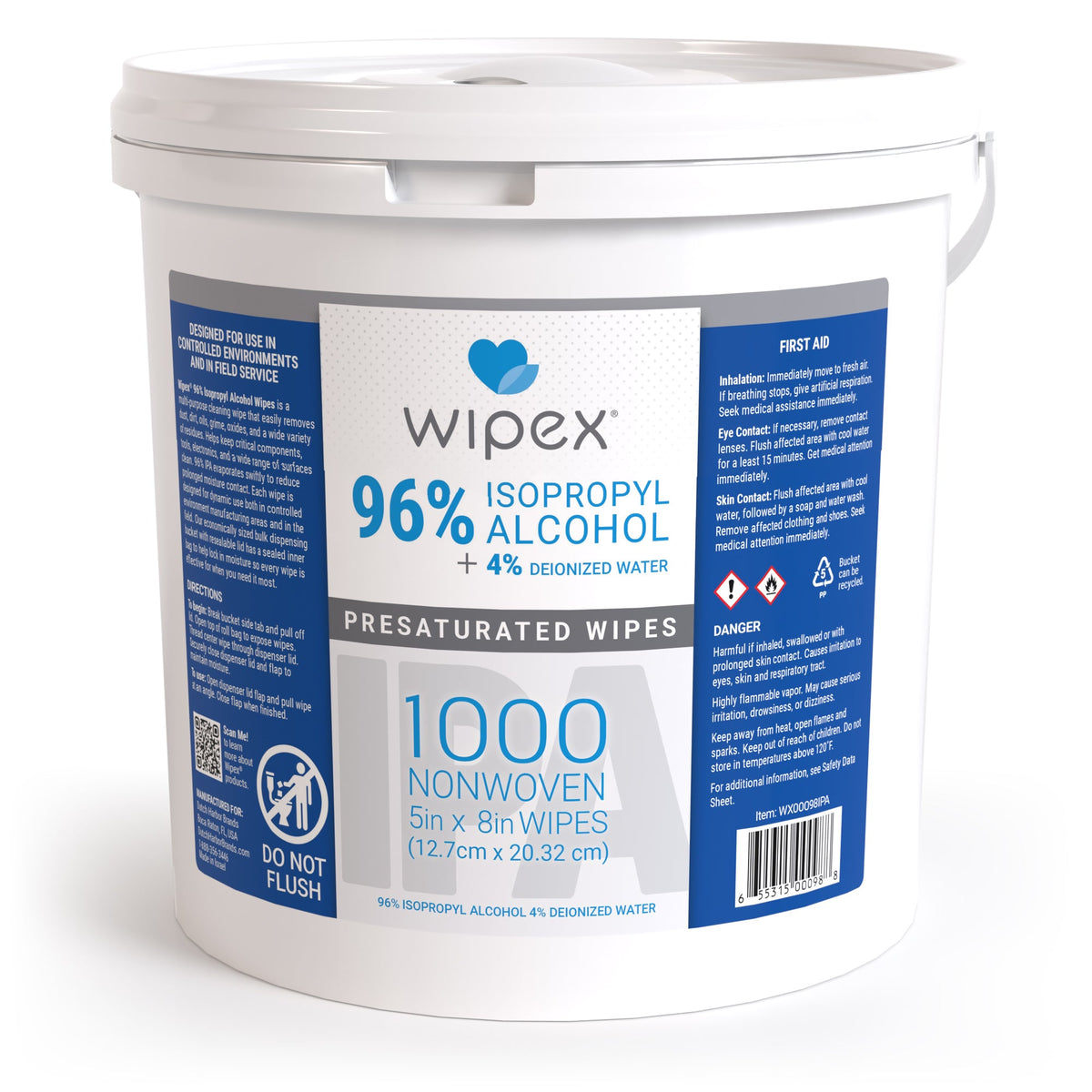 Wipex Bulk Isopropyl Alcohol Wipes – 70% & 96% | 1000ct Bucket