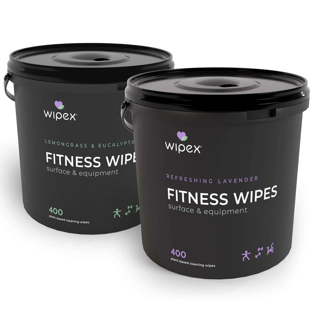 Wipex 400ct Natural Gym Wipes for Fitness Equipment | Portable Dispensing Bucket or Refill | Plant-Based