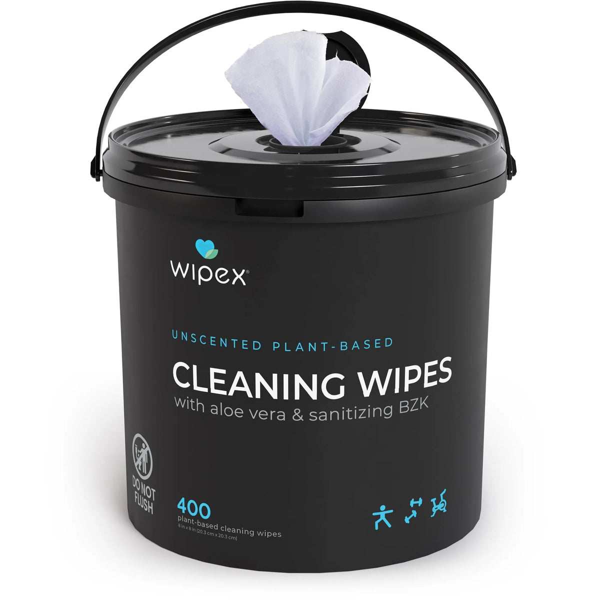 Wipex® Plant-Based Unscented Sanitizing Wipes – Starter Bundle (400 ct Bucket + 400 ct Refill)