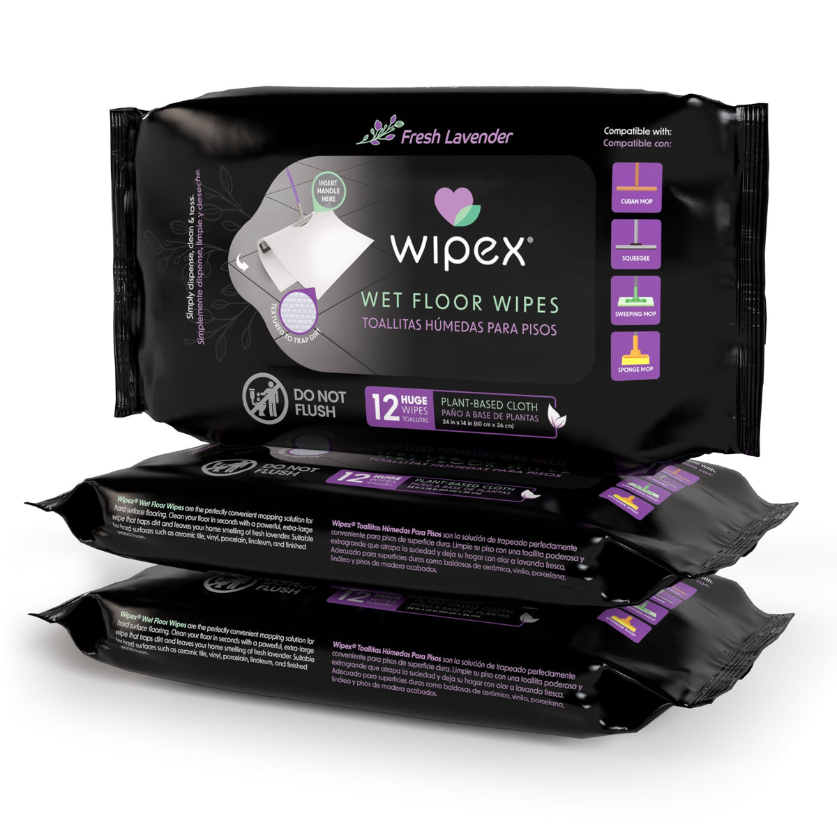 Wipex Earth-Friendly XL Wet Mop Wipes | Ultimate Plastic-Free Floor Cleaning Pads