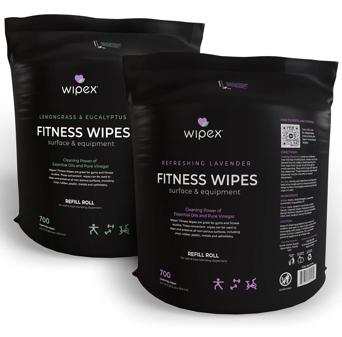 Wipex Natural Fitness Equipment Wipes 700ct Bulk Gym Refill Roll