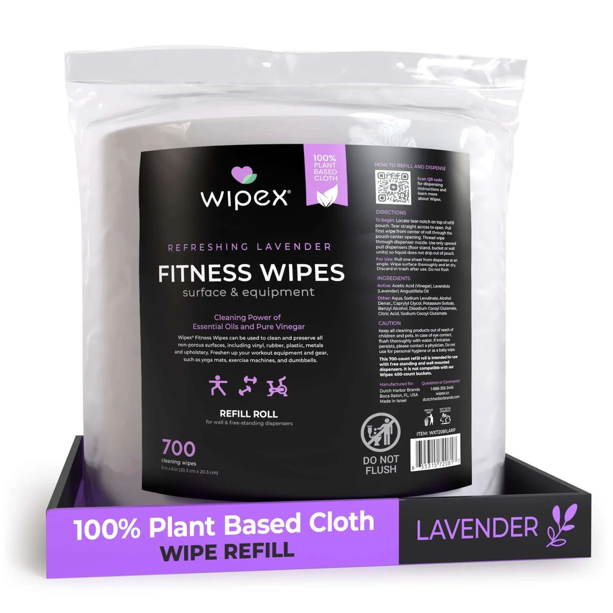 Wipex Natural Fitness Equipment Wipes 700ct Bulk Gym Refill Roll