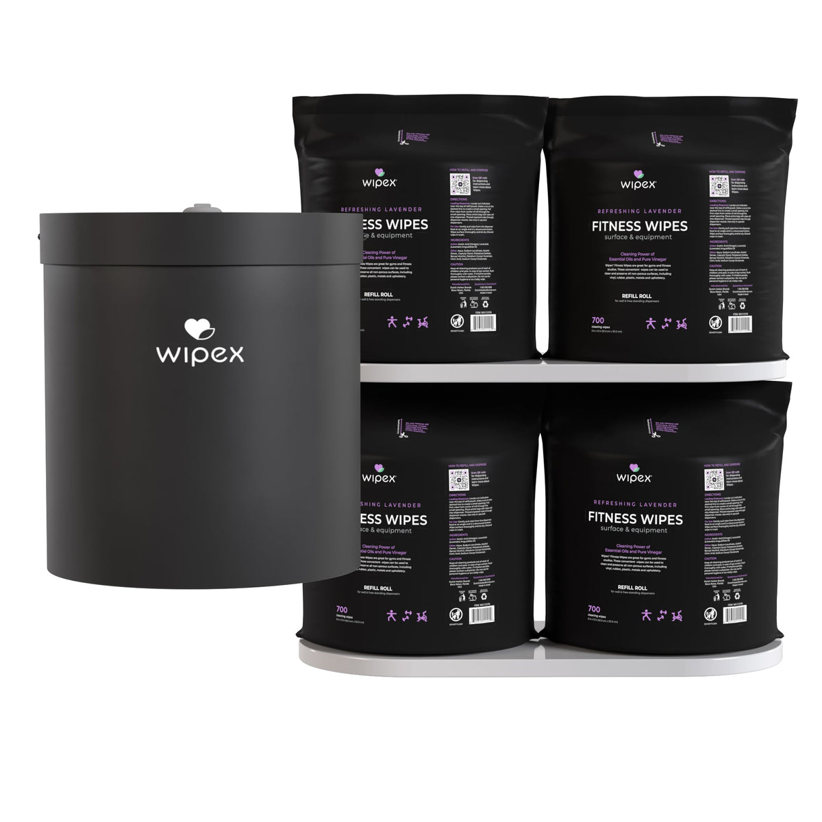 Wipex Natural Fitness Equipment Wipes 700ct Bulk Gym Refill Roll