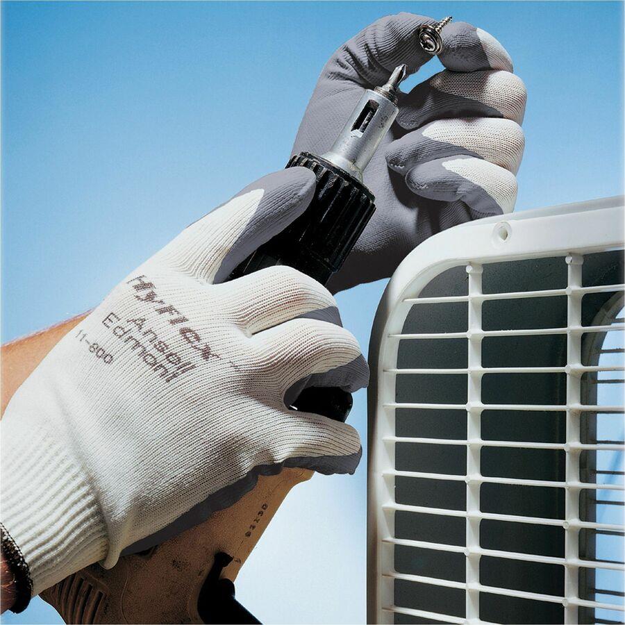 HyFlex Health Hyflex Gloves - White, Gray - Abrasion Resistant - For Healthcare Working - 2 / Pair