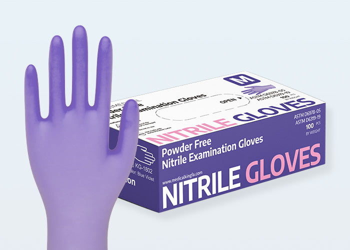 Kingfa Medical Purple Exam Nitrile Gloves (4 mil) - Main Image