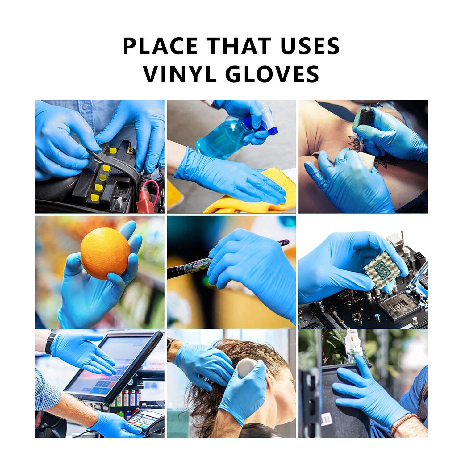 Blue Vinyl Powder Free Gloves - 1000 gloves