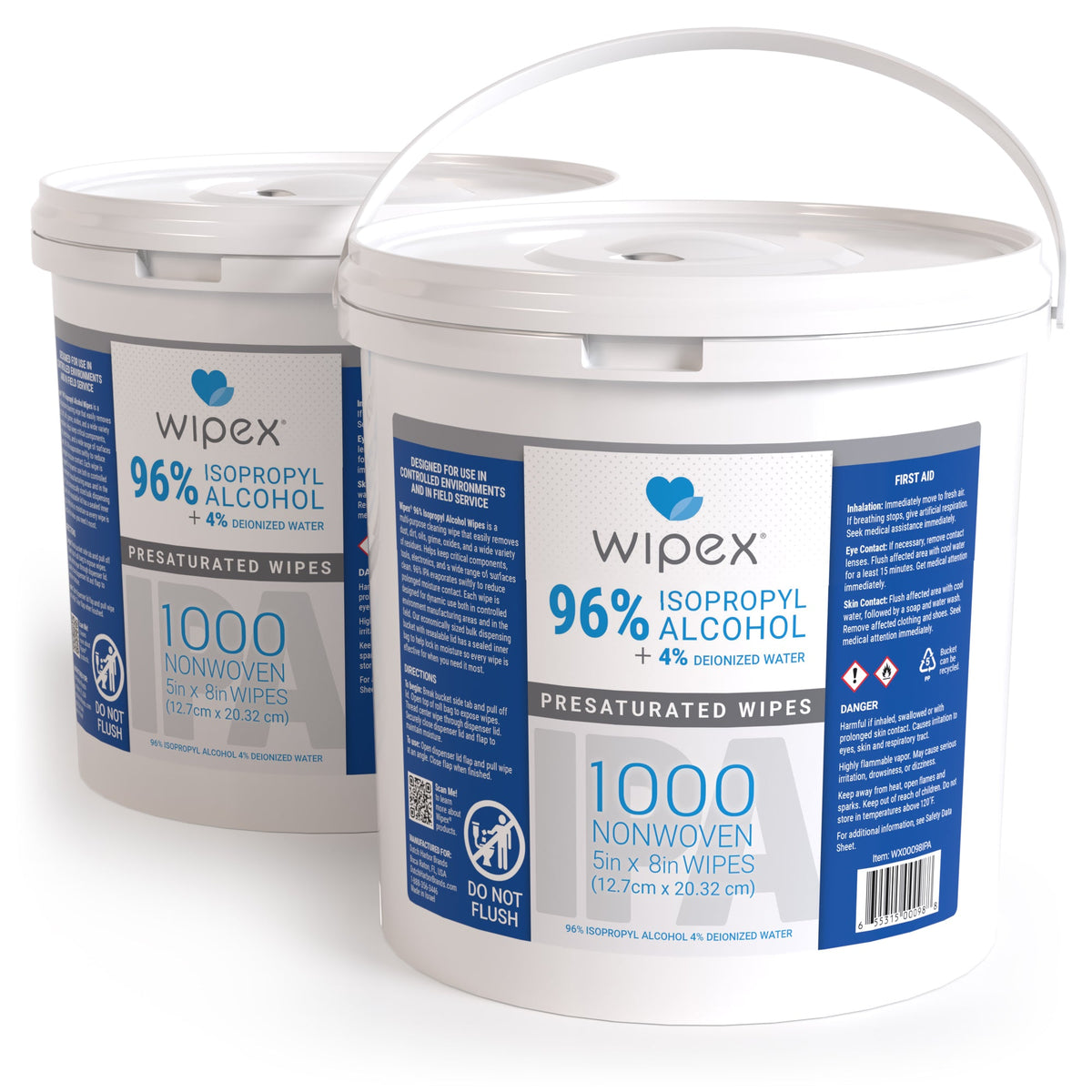 Wipex Bulk Isopropyl Alcohol Wipes – 70% & 96% | 1000ct Bucket