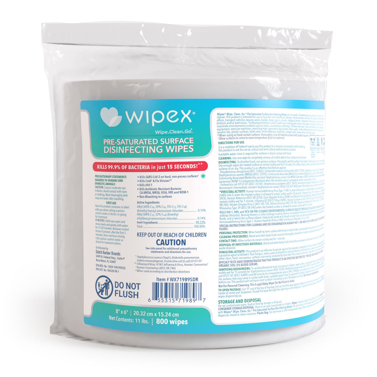 Wipex® EPA-Registered Disinfecting Wipes Roll 800-count