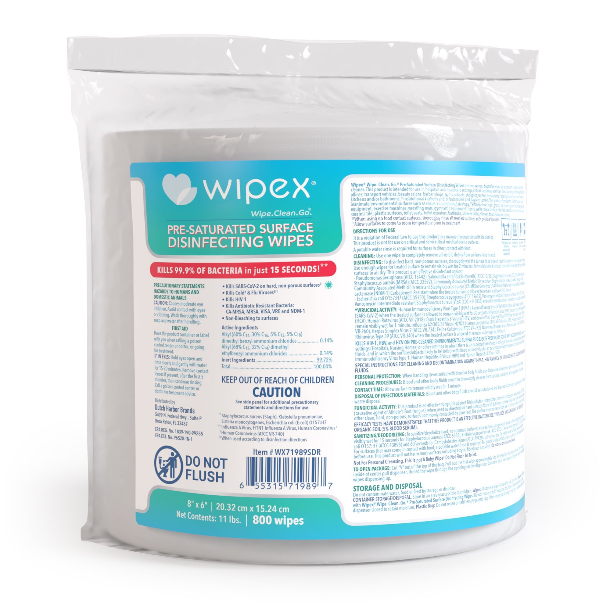 Wipex® EPA-Registered Disinfecting Wipes Roll 800-count