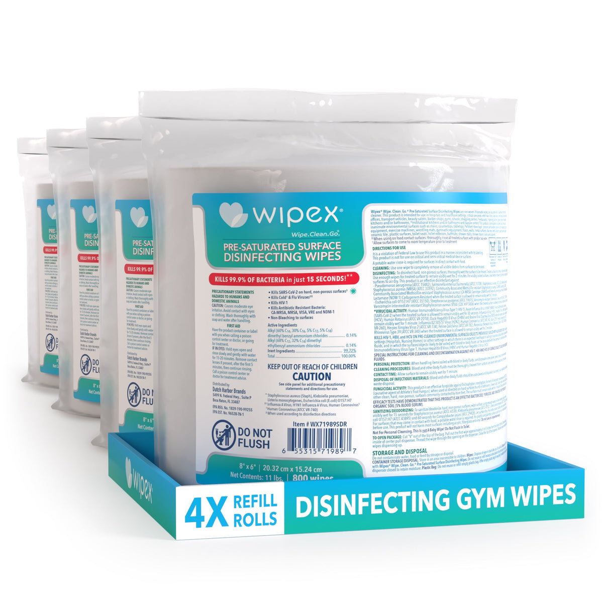 Wipex® EPA-Registered Disinfecting Wipes Roll 800-count