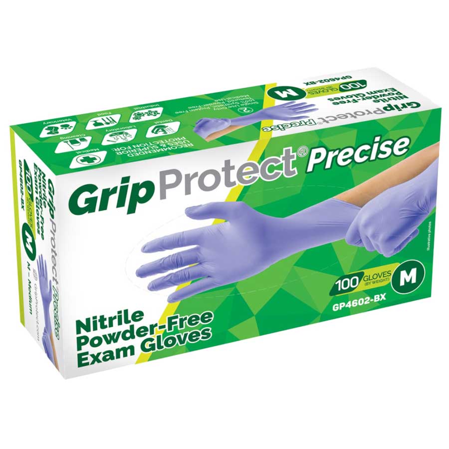 Grip Protect Precise | Medical Purple Nitrile Gloves - Exam Grade, Powder Free (4 Mil), 1,000 Gloves