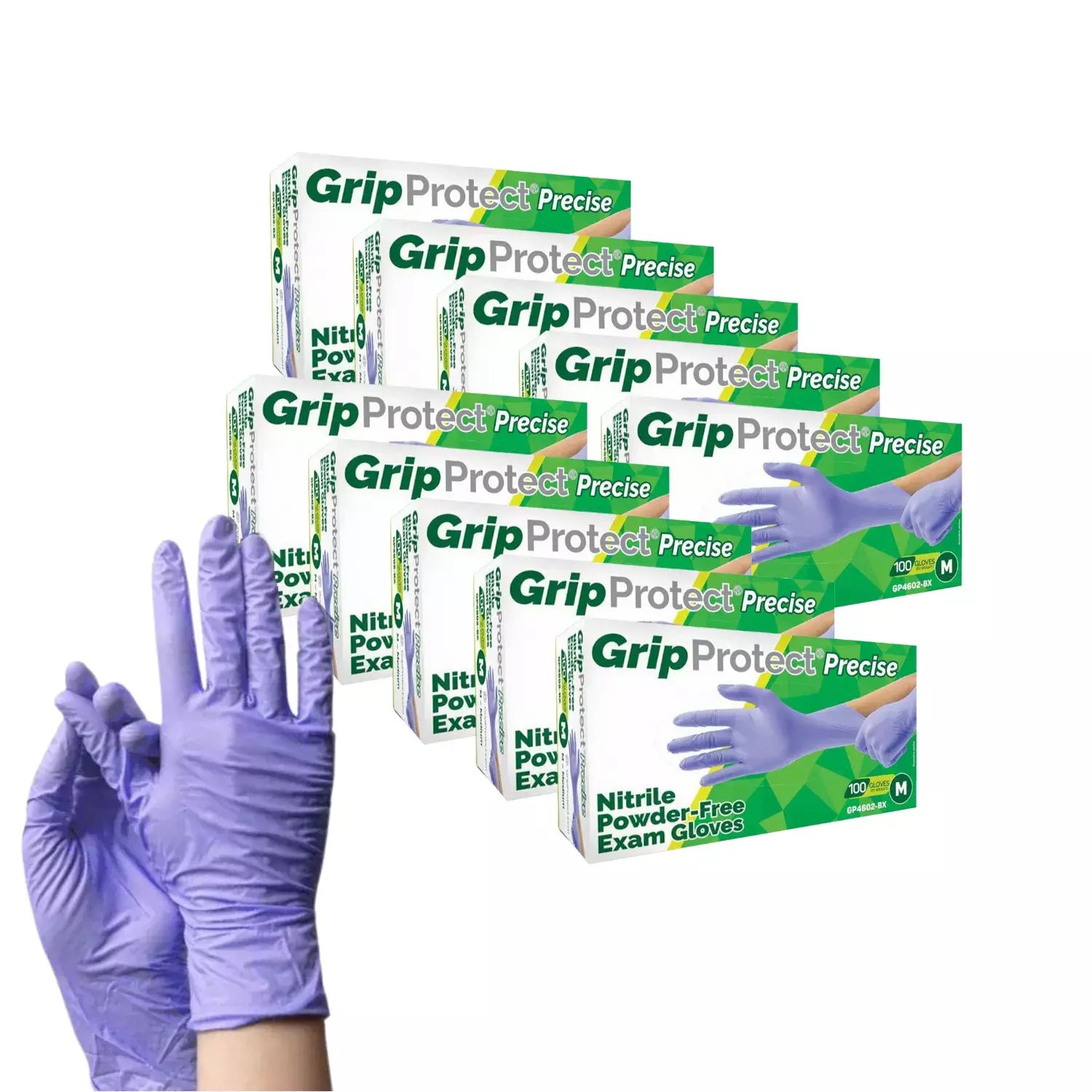 Grip Protect Precise | Medical Purple Nitrile Gloves - Exam Grade, Powder Free (4 Mil), 1,000 Gloves