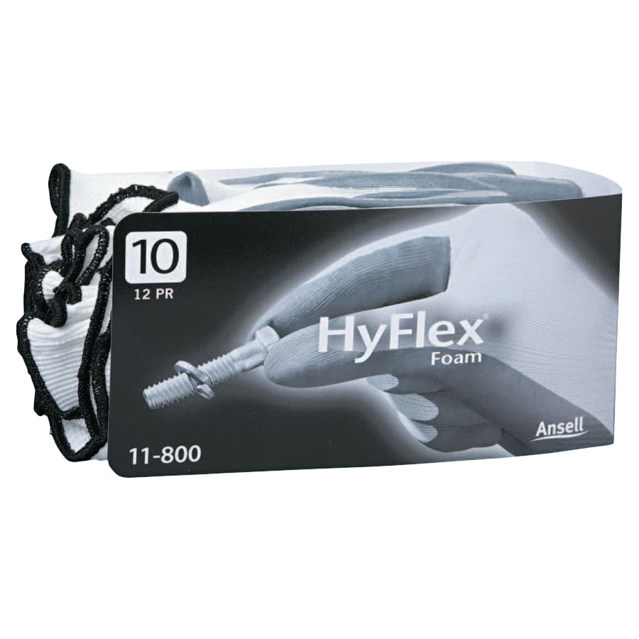 hyflex handschuhe 11 800 HyFlex 11-800 Nitrile Foam Palm Coated Gloves, Size 9, Gray/White
