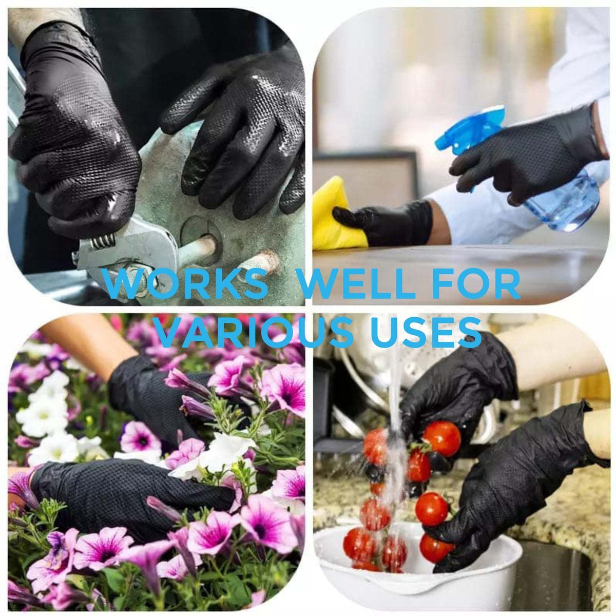 HandCare Black Nitrile Gloves - Exam Grade, Powder Free (4 Mil) 100 Cases (Bulk)