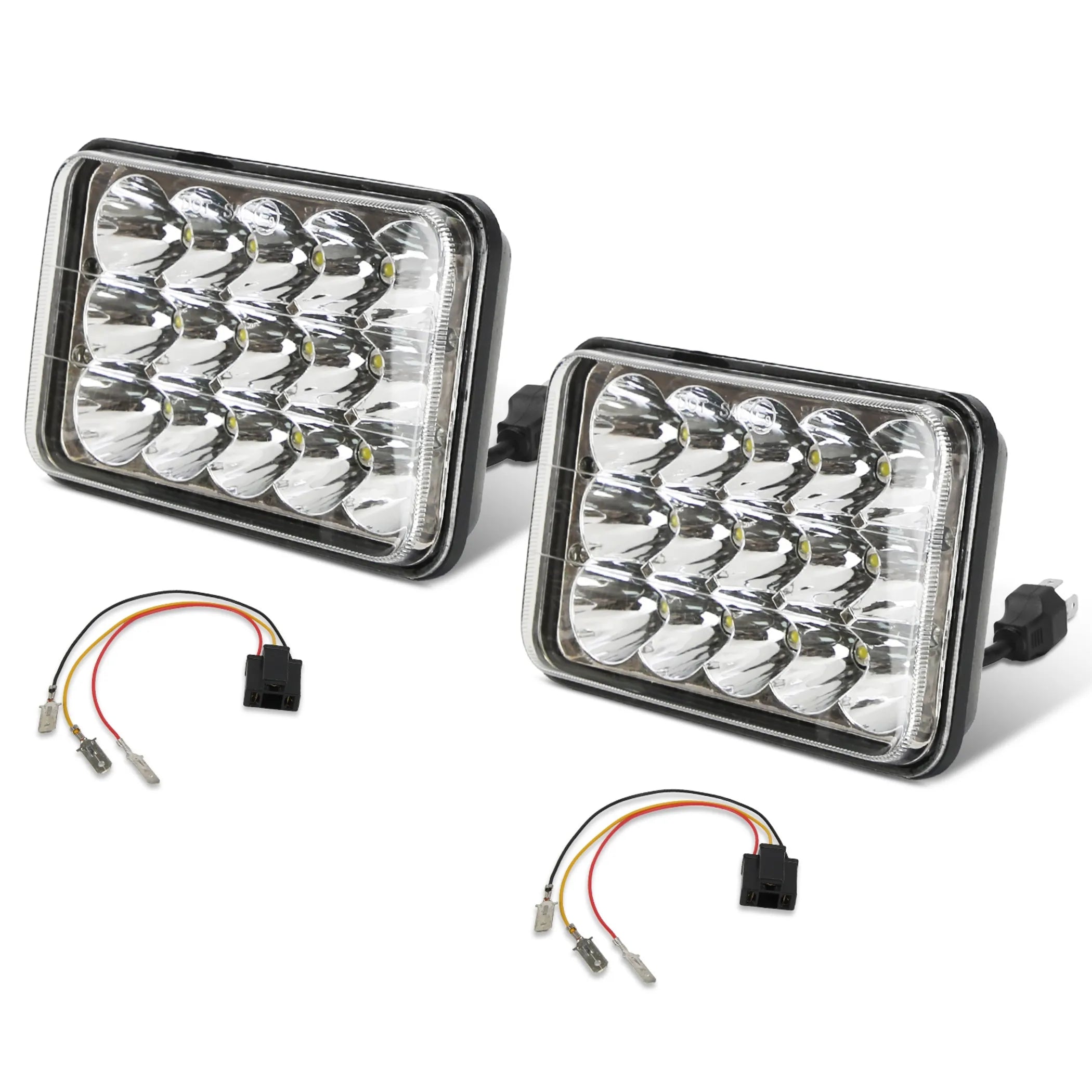 4x6in Car LED Headlights Vehicle Rectangular Headlamp