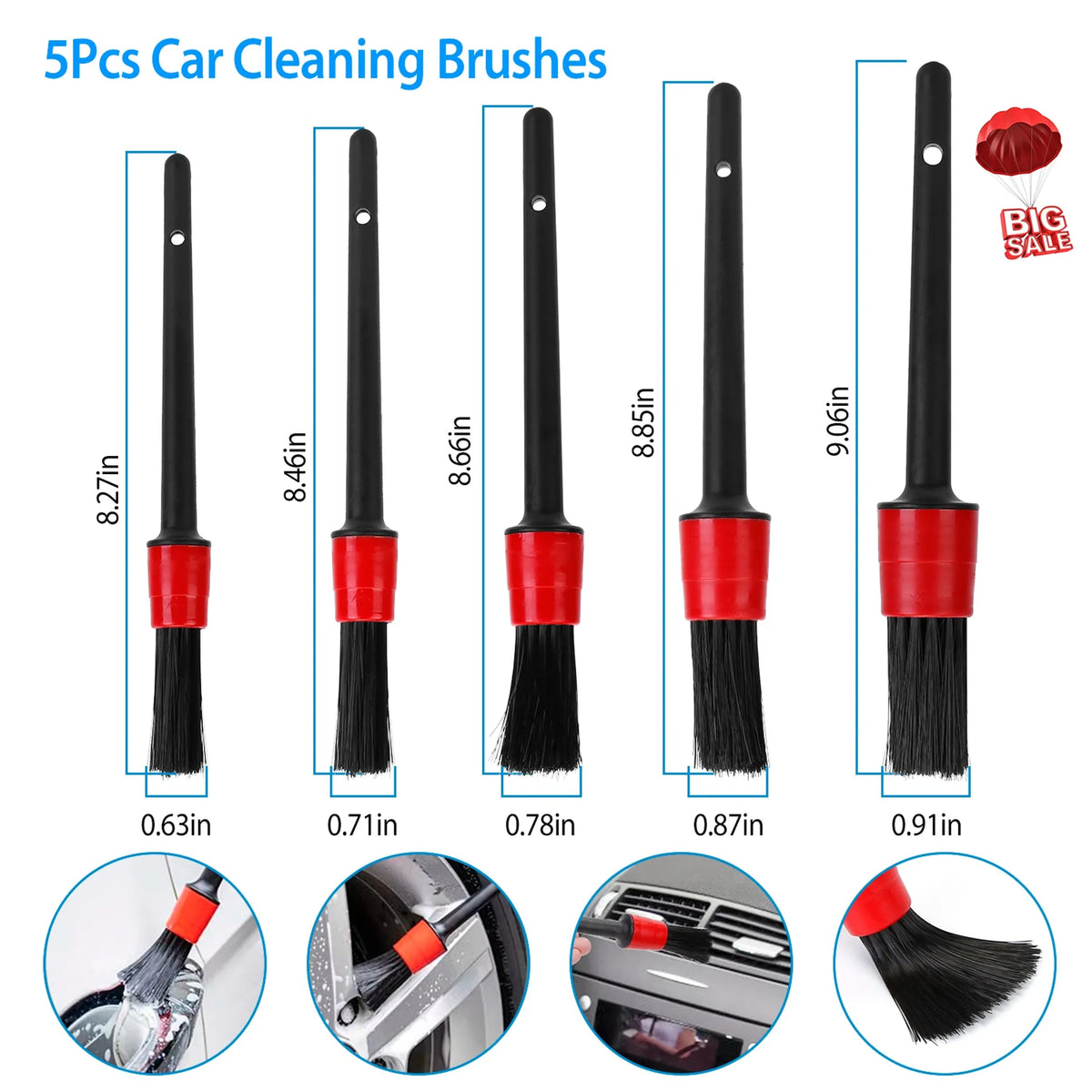 5Pcs Car Detailing Brush Set