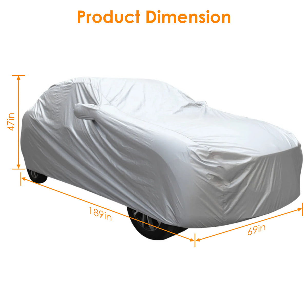 189x69x47in Full Car Cover