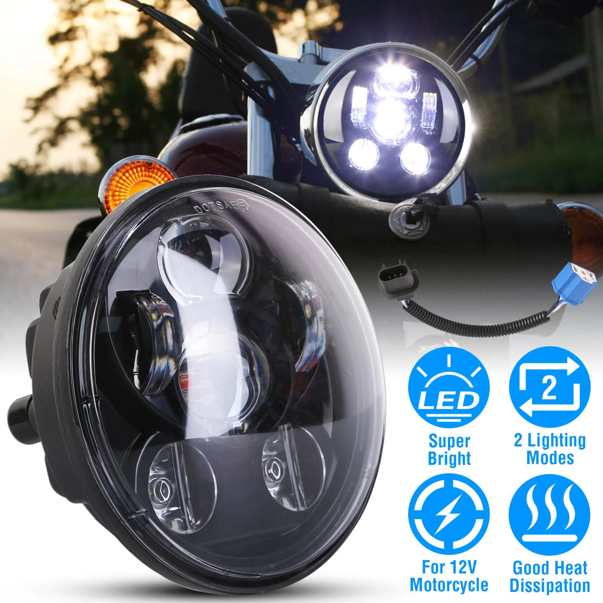 5.75In LED Headlight Motorcycle Projector