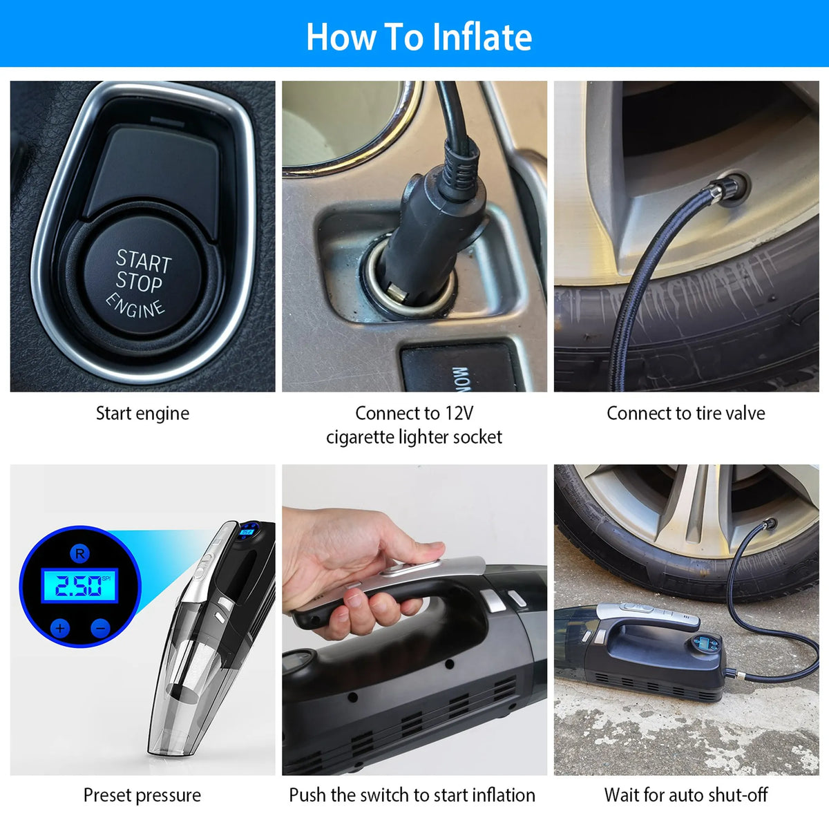 4 in 1 Car Handheld Vacuum