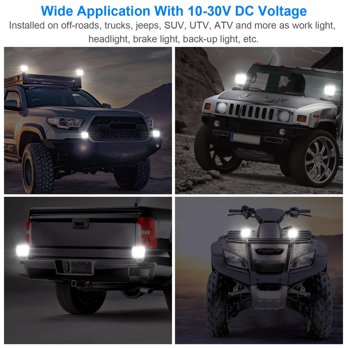 6PCS 48W LED Work Light Pod Offroad Spot Lights