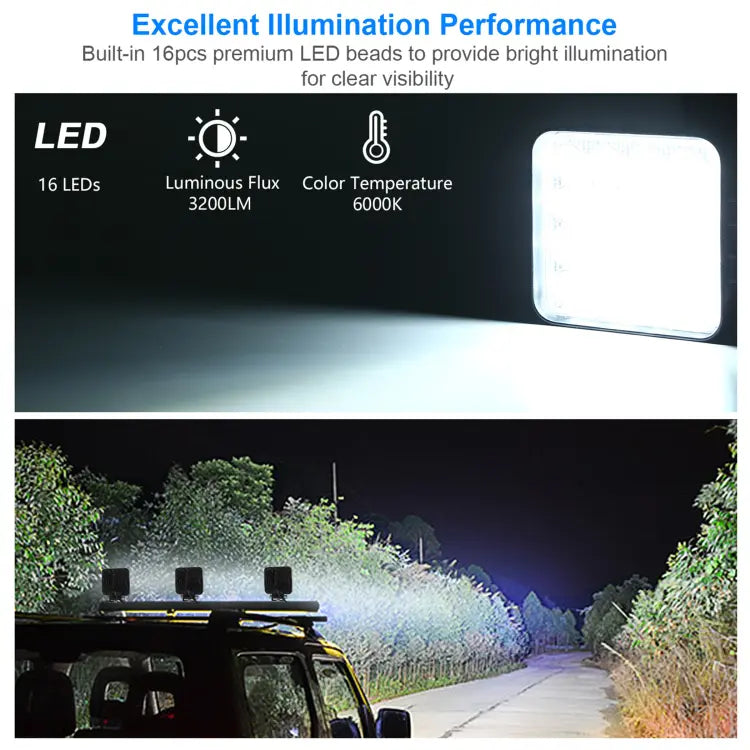 6PCS 48W LED Work Light Pod Offroad Spot Lights