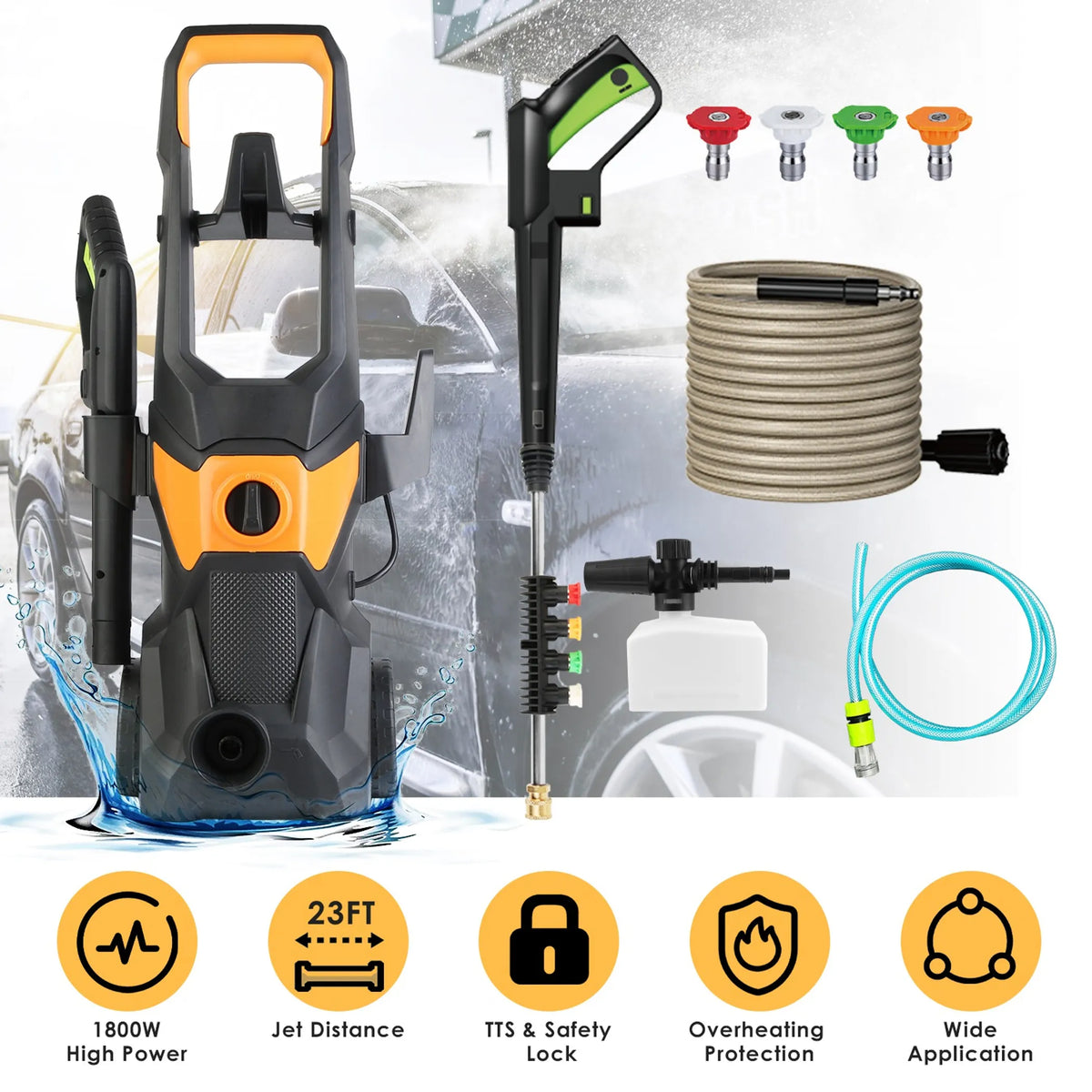4200PSI 1.85GPM 1800W Electric Pressure Washer