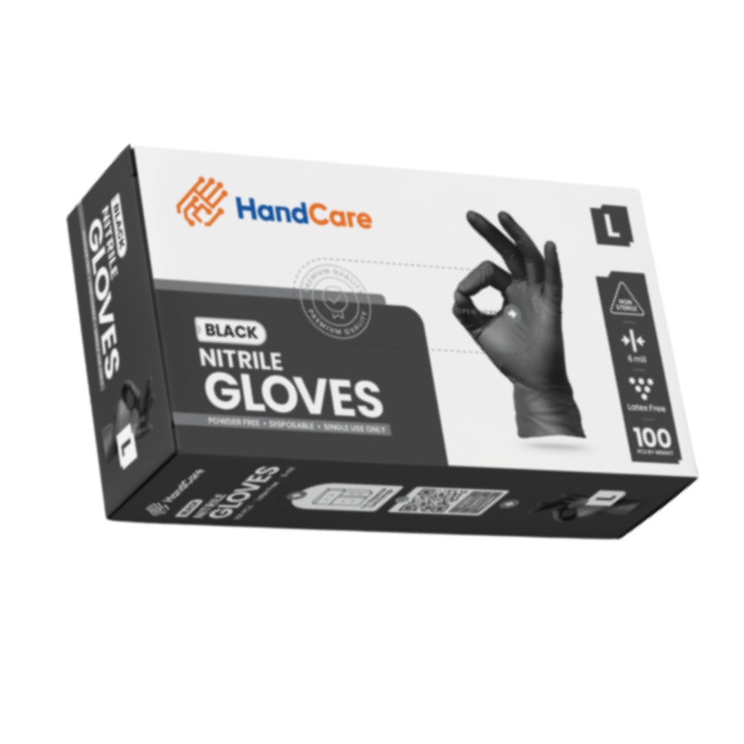 HandCare Black Nitrile Gloves - Exam Grade, Powder Free (6 Mil) - BOGO 25% OFF