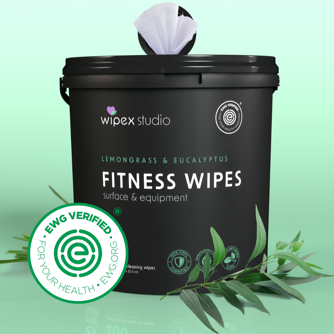 Wipex 400ct Natural Gym Wipes for Fitness Equipment | Portable Dispensing Bucket or Refill | Plant-Based