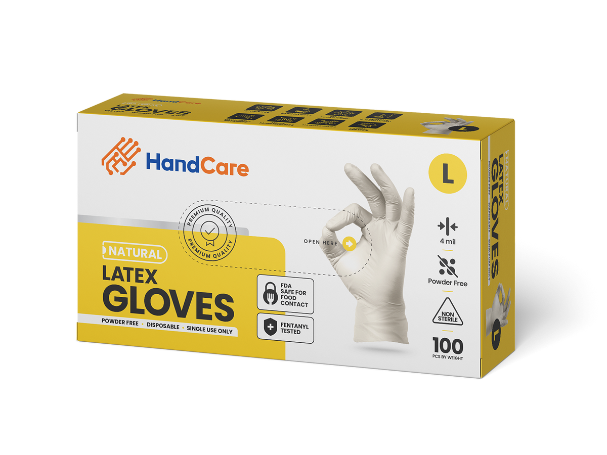 HandCare Latex Powder Free Gloves (Multipurpose), 1,000 Gloves - 20 CASES (BULK)