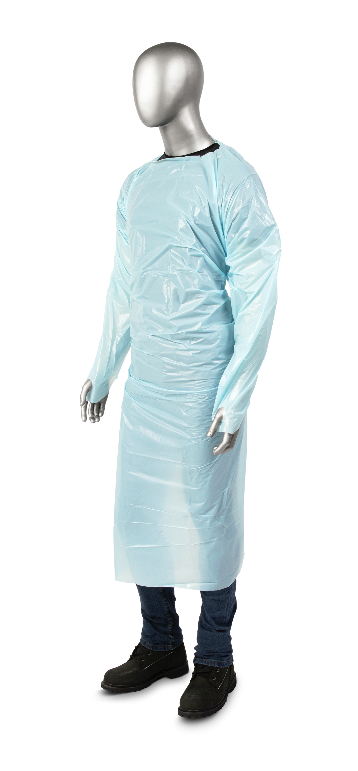 1.7MIL CPE BLUE GOWNS (100 Count)