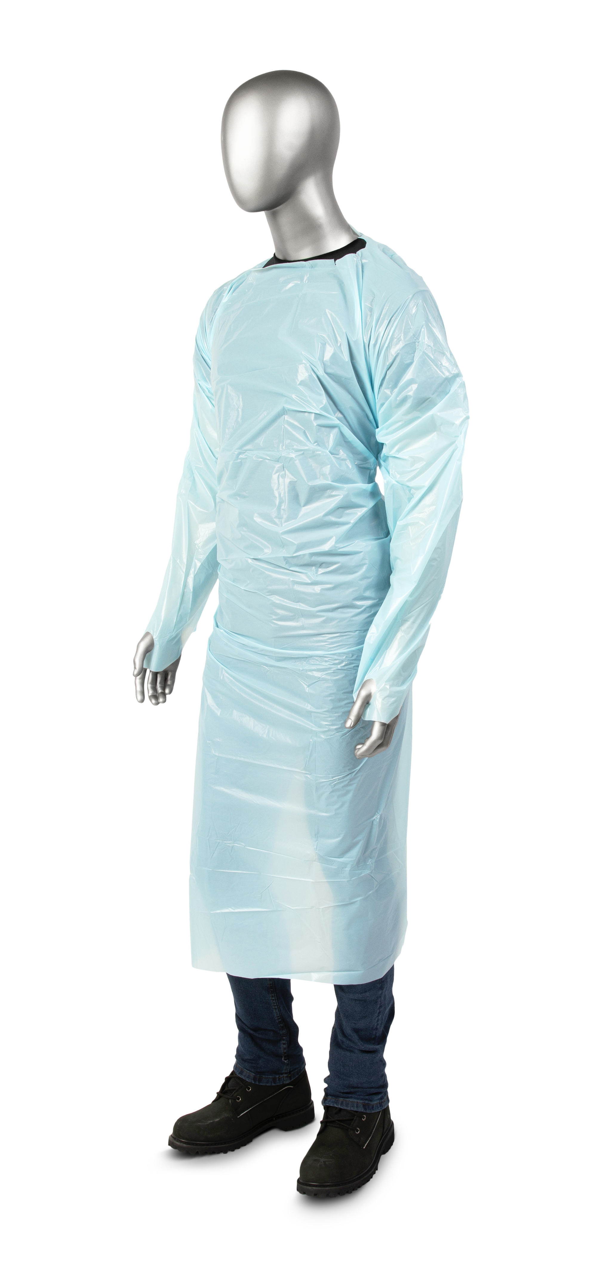 1.7MIL CPE BLUE GOWNS (100 Count)