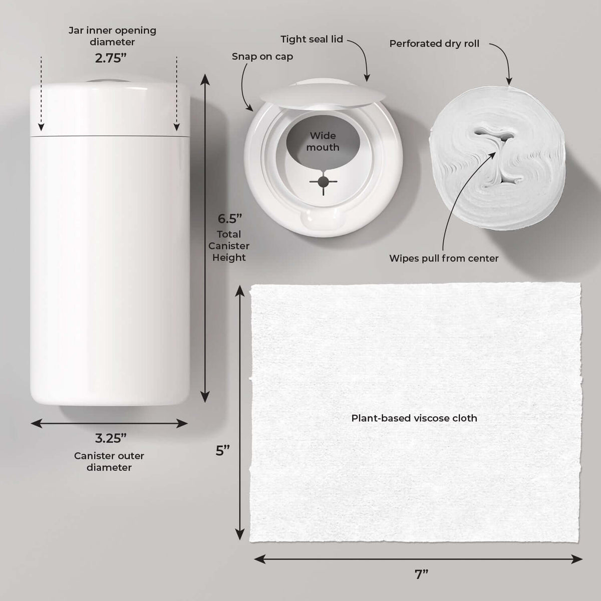 DIY 100% Plant-Based Dry Wipes Kit – Create Your Own Eco-Friendly Cleaning Wipes in Canisters