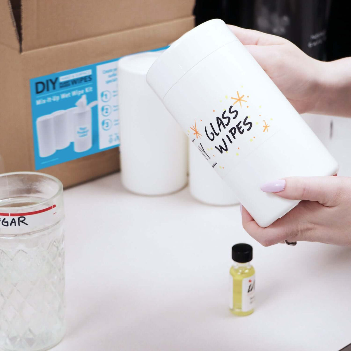 DIY 100% Plant-Based Dry Wipes Kit – Create Your Own Eco-Friendly Cleaning Wipes in Canisters