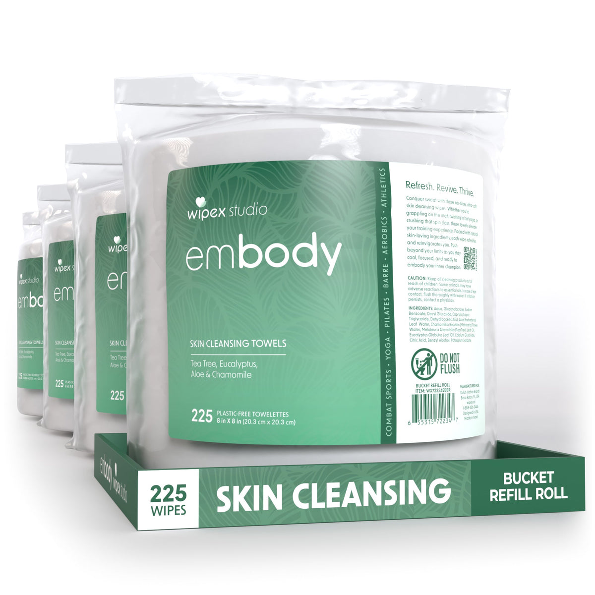 Embody® 225ct Eco Body Wipes – Refill Bucket for Wellness Studios